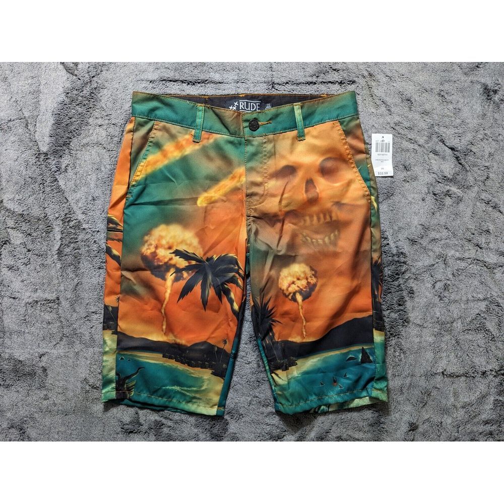 XXX Rude Shorts Men's Size 28 Skull Design